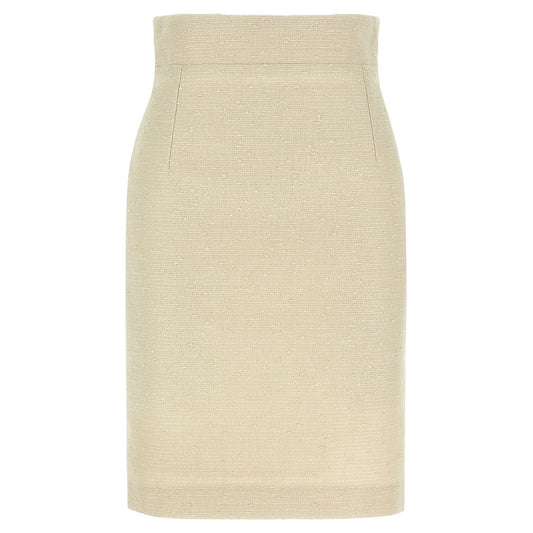 Tagliatore Beige Cotton Midi Skirt