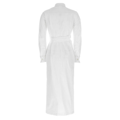 Max Mara White Cotton Long Dress