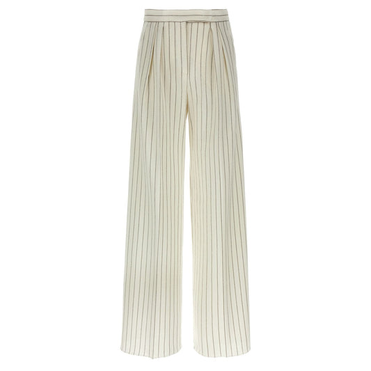 Max Mara White Cotton Casual Pants