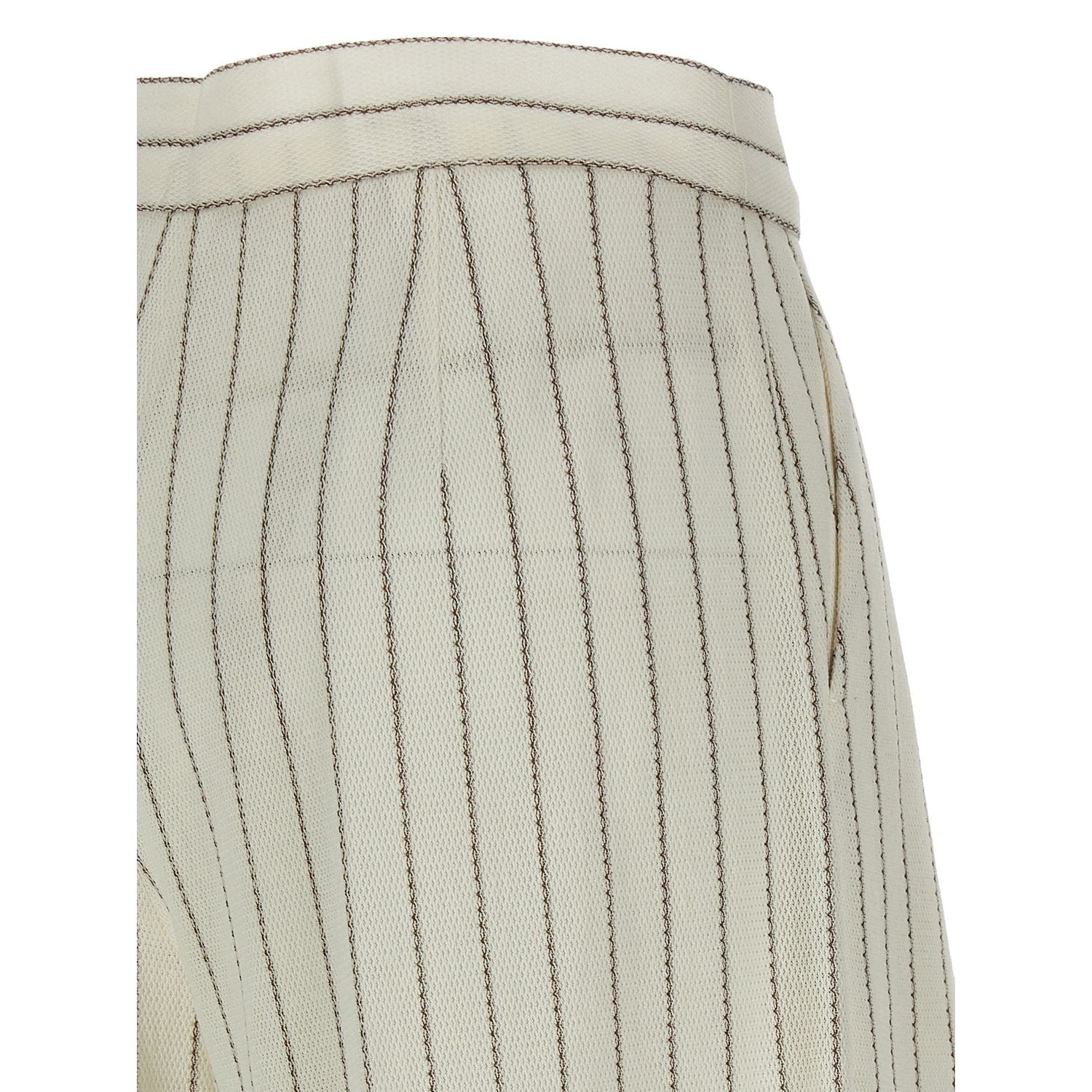 Max Mara White Cotton Casual Pants