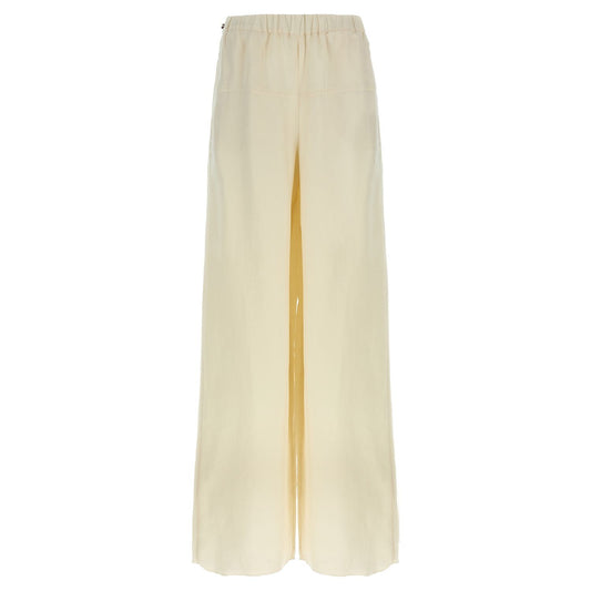 Max Mara White Flax Casual Pants
