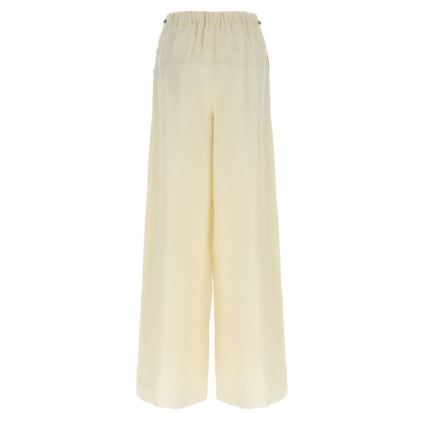 Max Mara White Flax Casual Pants