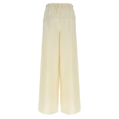 Max Mara White Flax Casual Pants