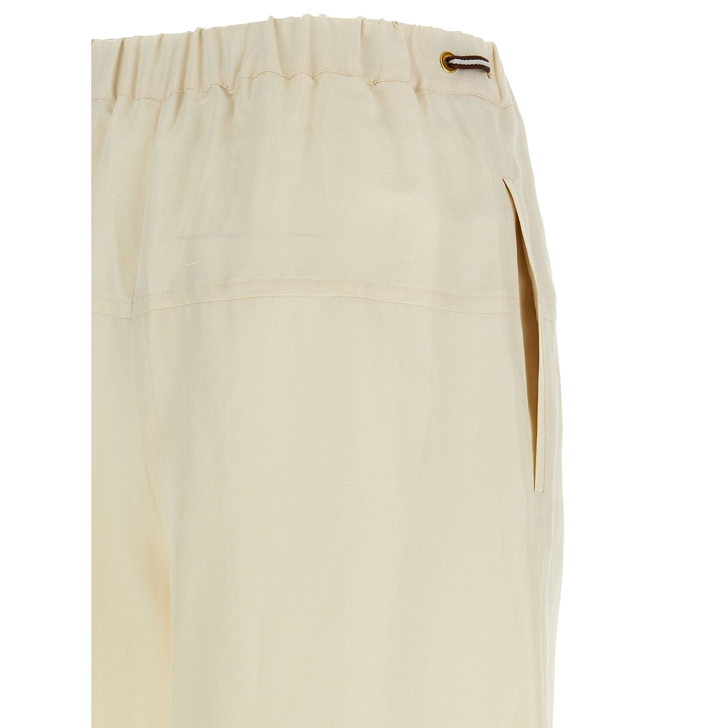 Max Mara White Flax Casual Pants