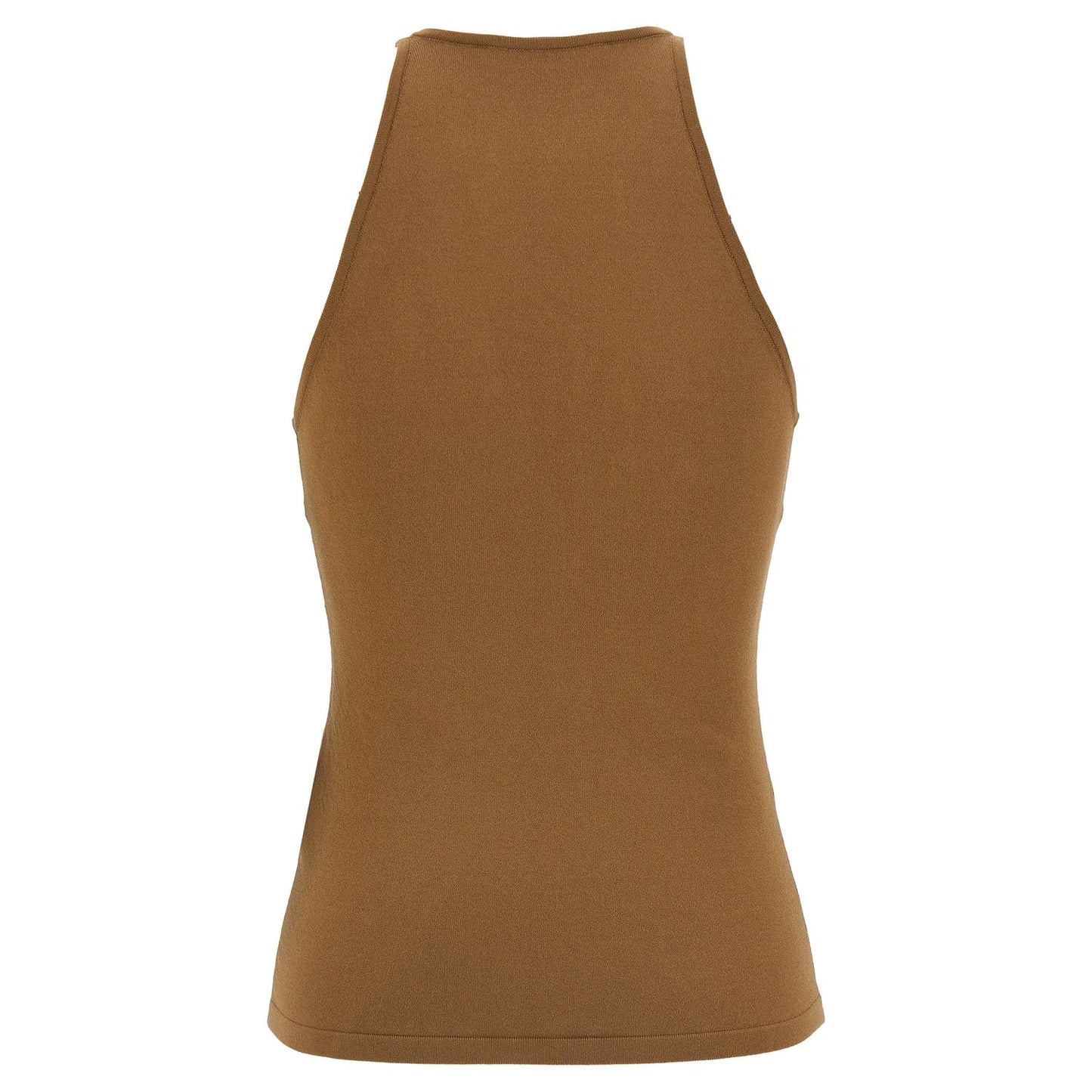 Max Mara Brown Viscose Sleeveles T-Shirt