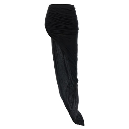 Rick Owens Black Cotton Mini Skirt