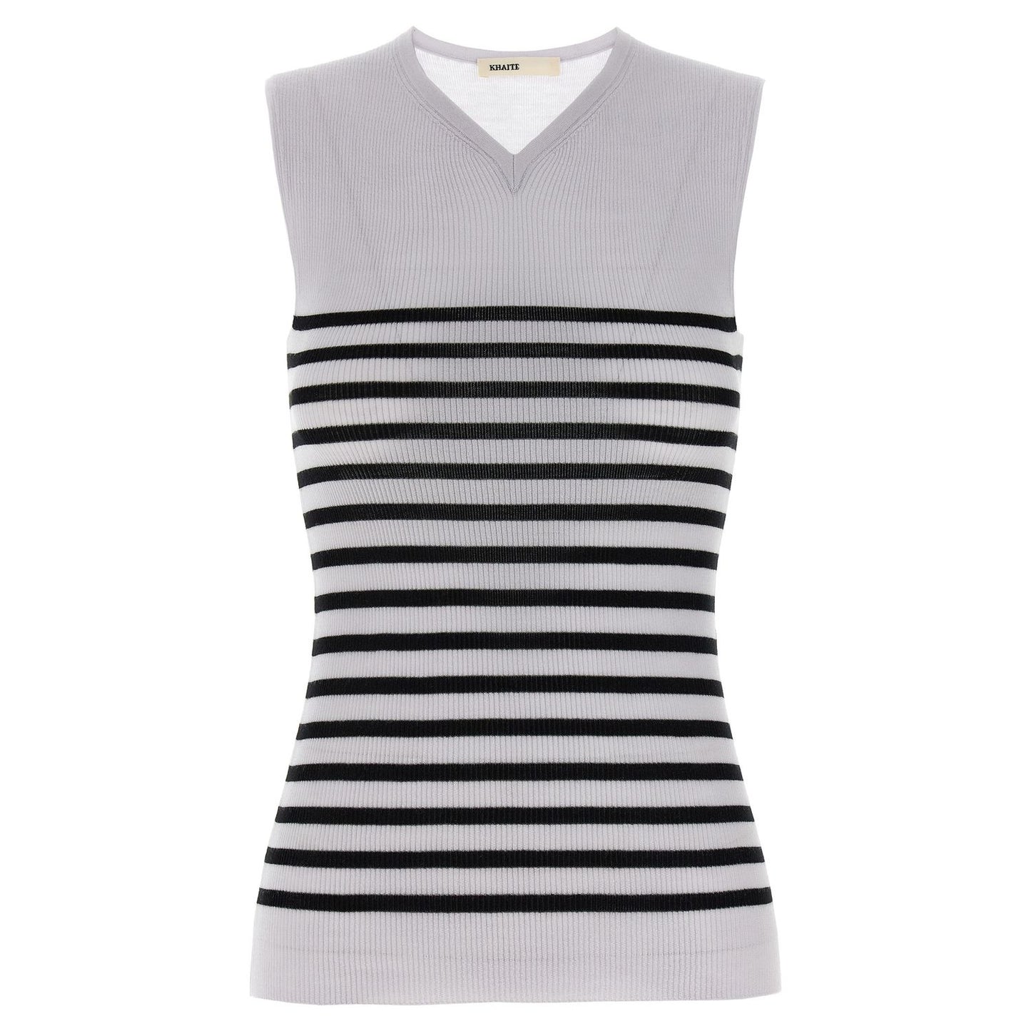 Khaite Bicolor Wool Sleeveles T-Shirt