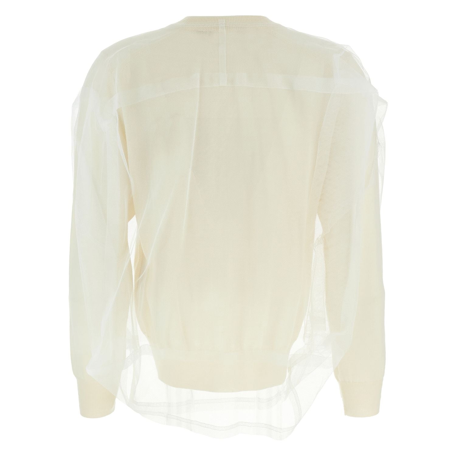Comme Des Garçons White Wool Cardigan