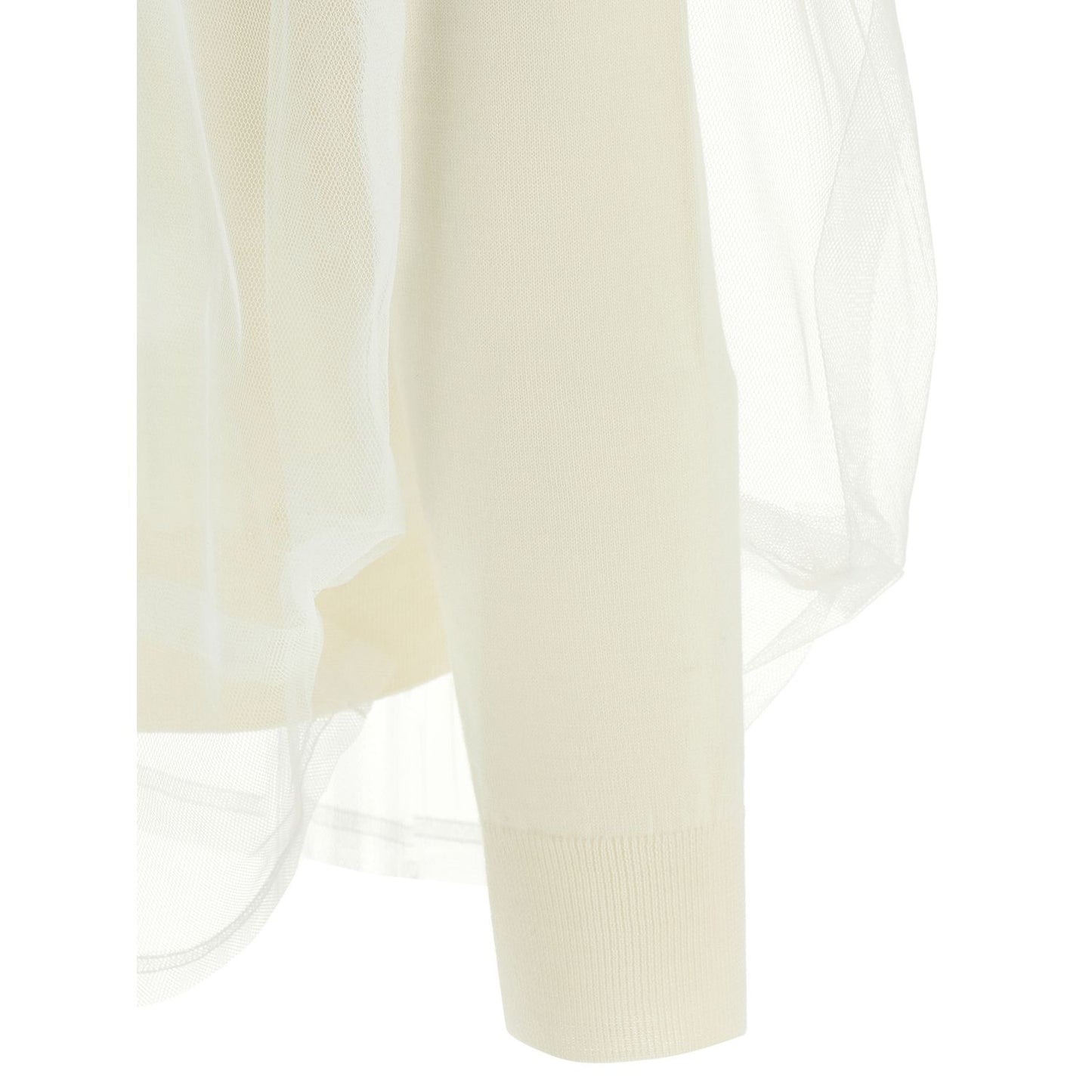 Comme Des Garçons White Wool Cardigan