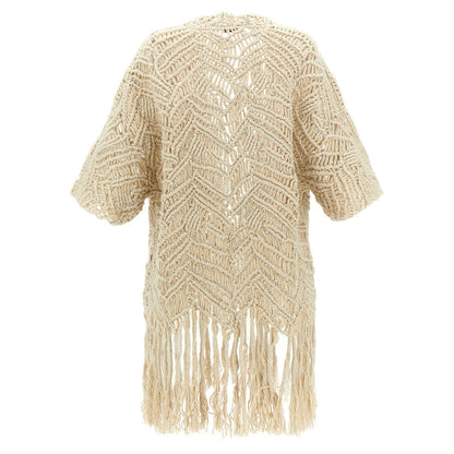Brunello Cucinelli Beige Silk Cardigan