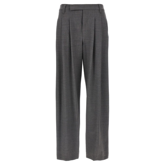 Brunello Cucinelli Gray Virgin Wool Casual Pants