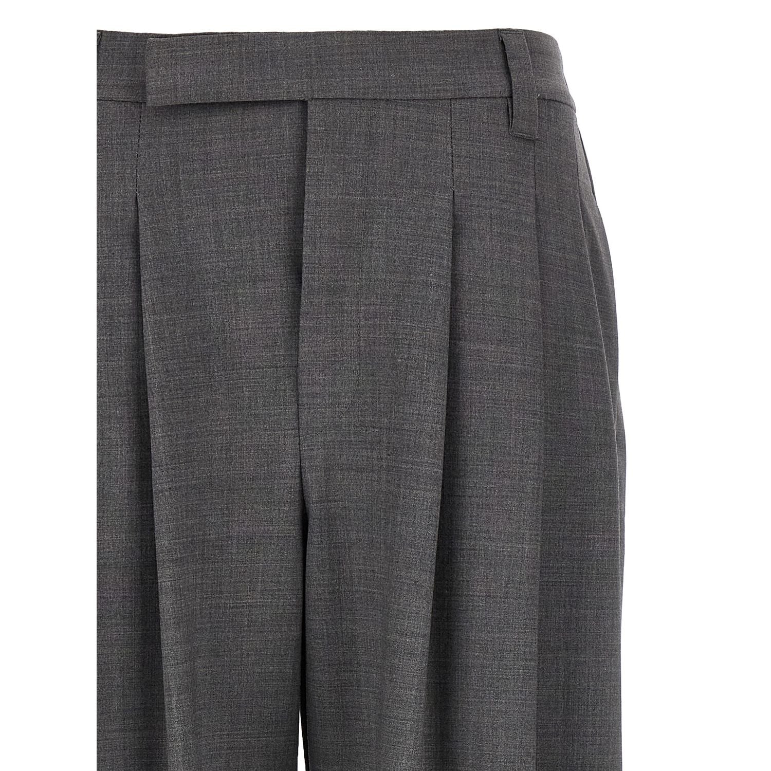 Brunello Cucinelli Gray Virgin Wool Casual Pants