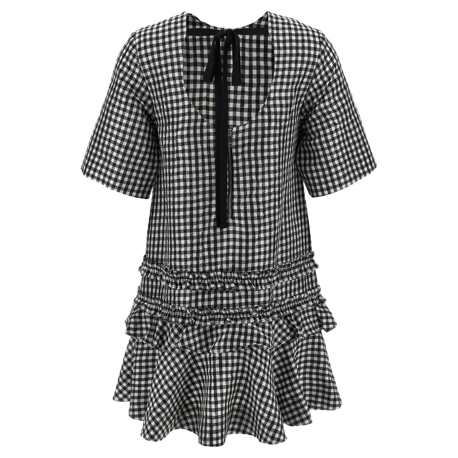 Ganni Bicolor Polyester Short Dress
