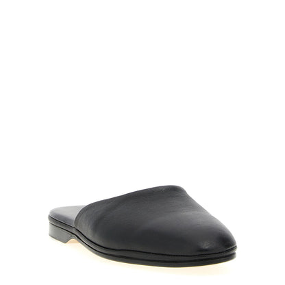 Brioni Black Calfskin Mules