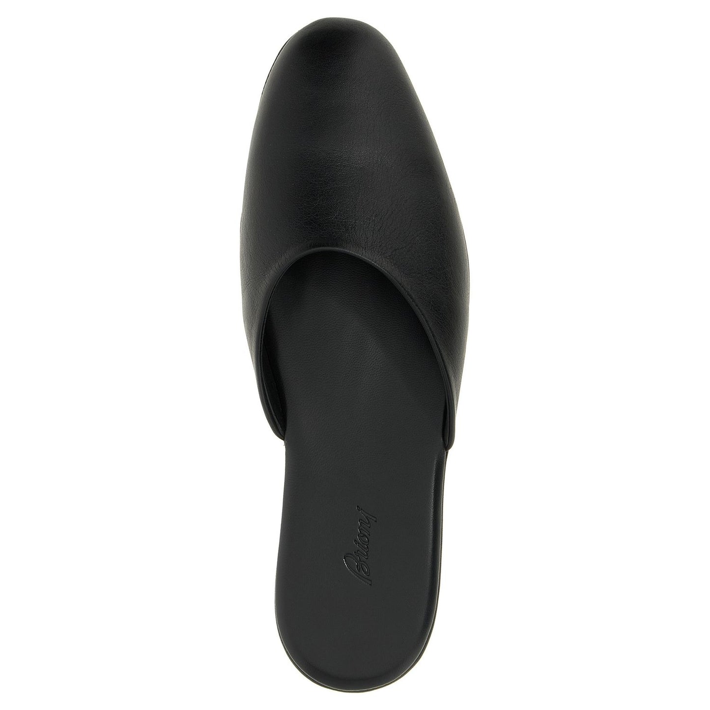 Brioni Black Calfskin Mules