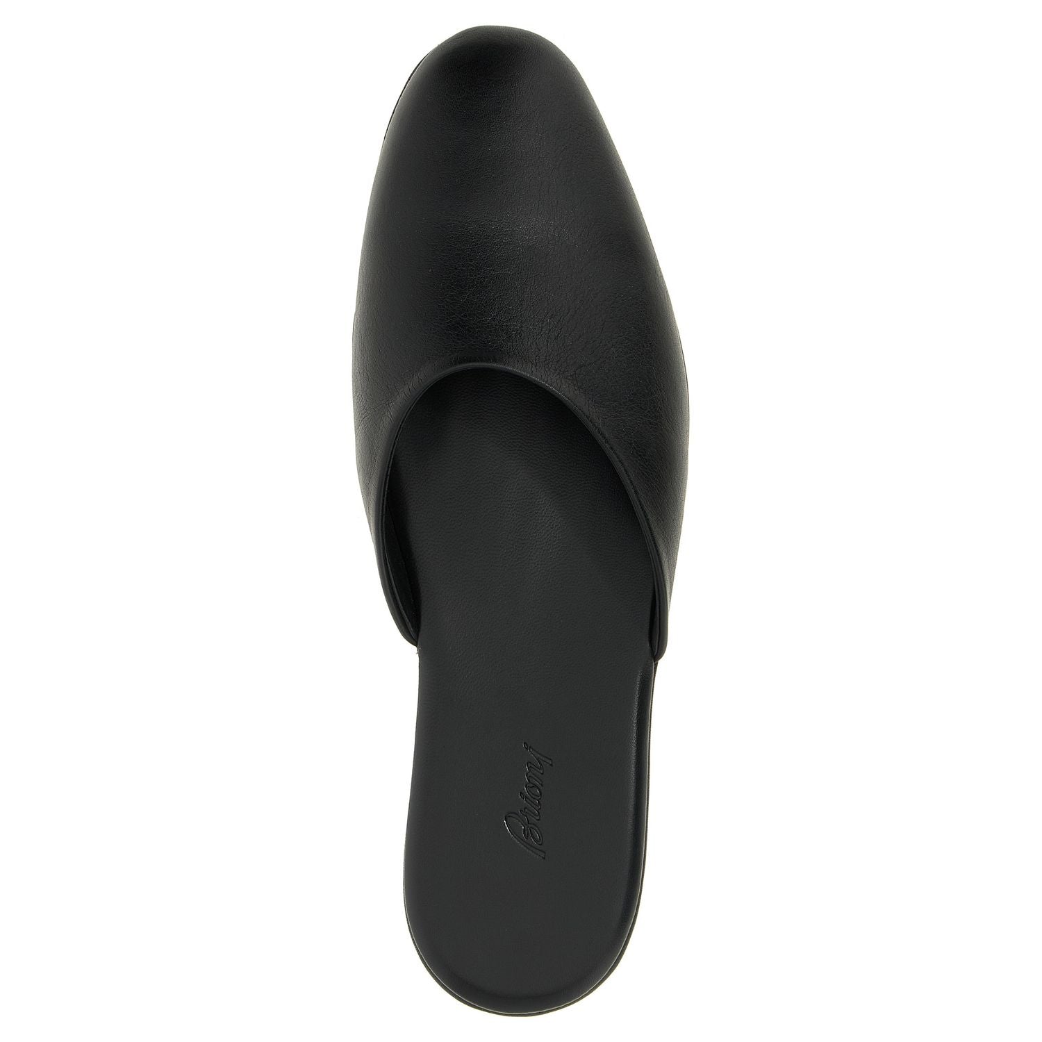 Brioni Black Calfskin Mules