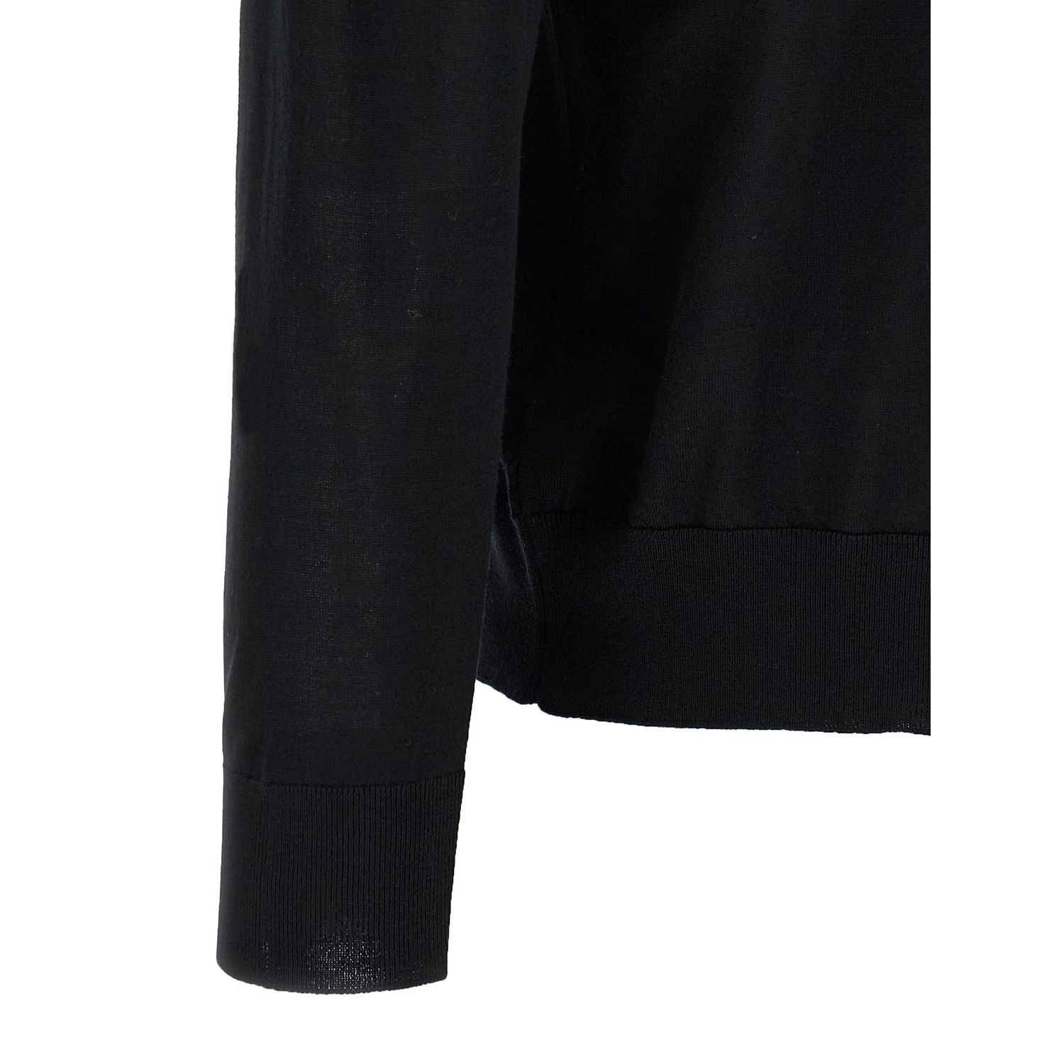 Kiton Black Wool Polo Shirt