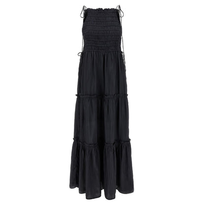 Ganni Gray Viscose Long Dress