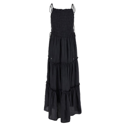 Ganni Gray Viscose Long Dress