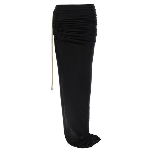 Rick Owens Black Wool Mini Skirt