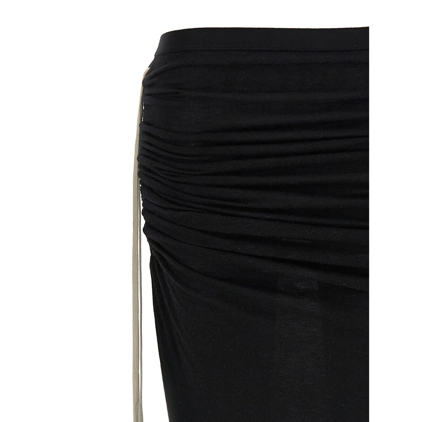 Rick Owens Black Wool Mini Skirt