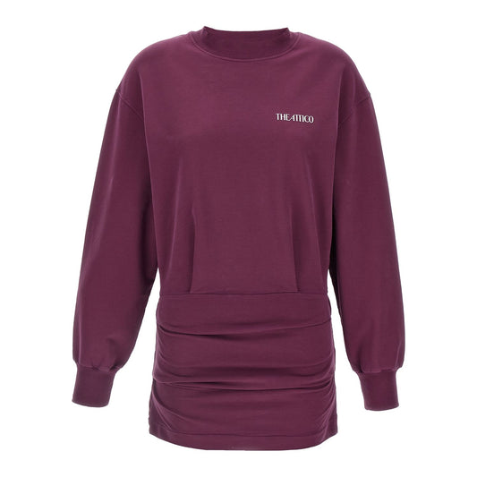 The Attico Bordeaux Cotton Short Dress