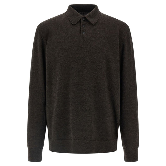 Maison Margiela Brown Wool Polo Shirt