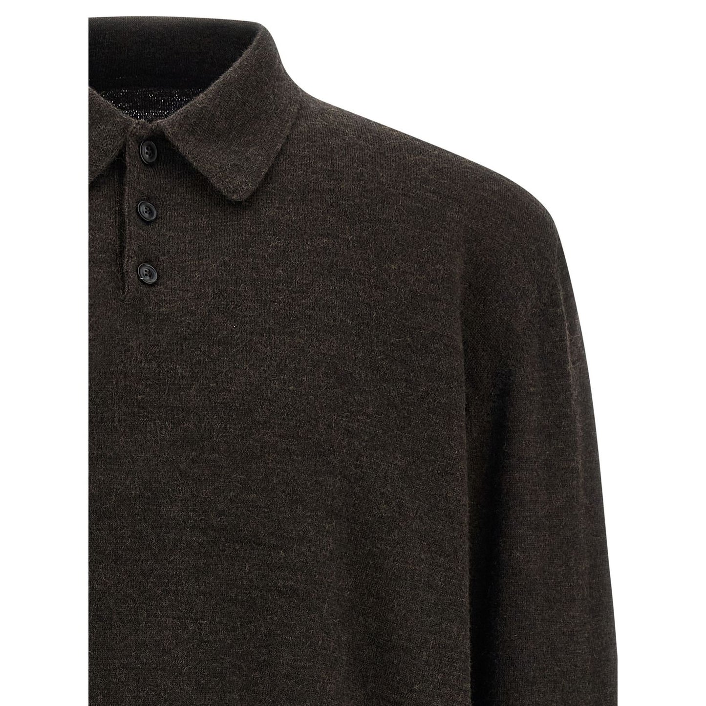 Maison Margiela Brown Wool Polo Shirt