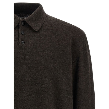 Maison Margiela Brown Wool Polo Shirt