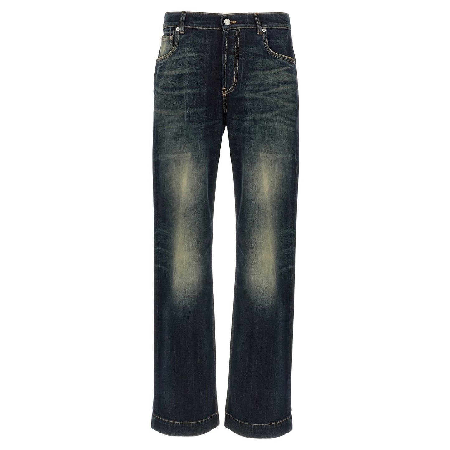 Alexander McQueen Blue Cotton Jeans Denim