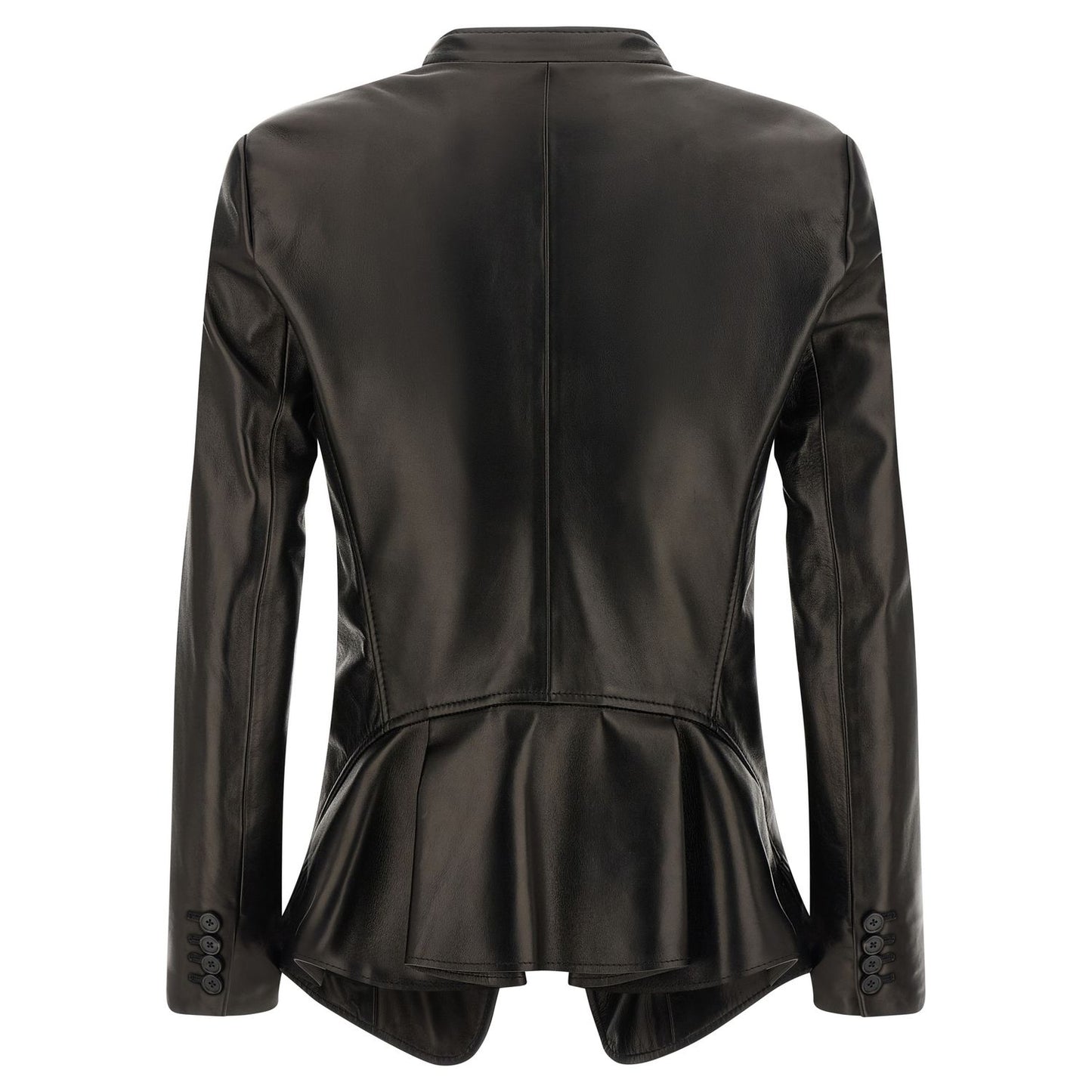 Alexander McQueen Black Lamb Leather Blazer