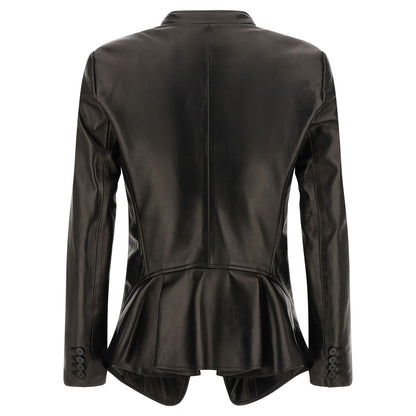Alexander McQueen Black Lamb Leather Blazer