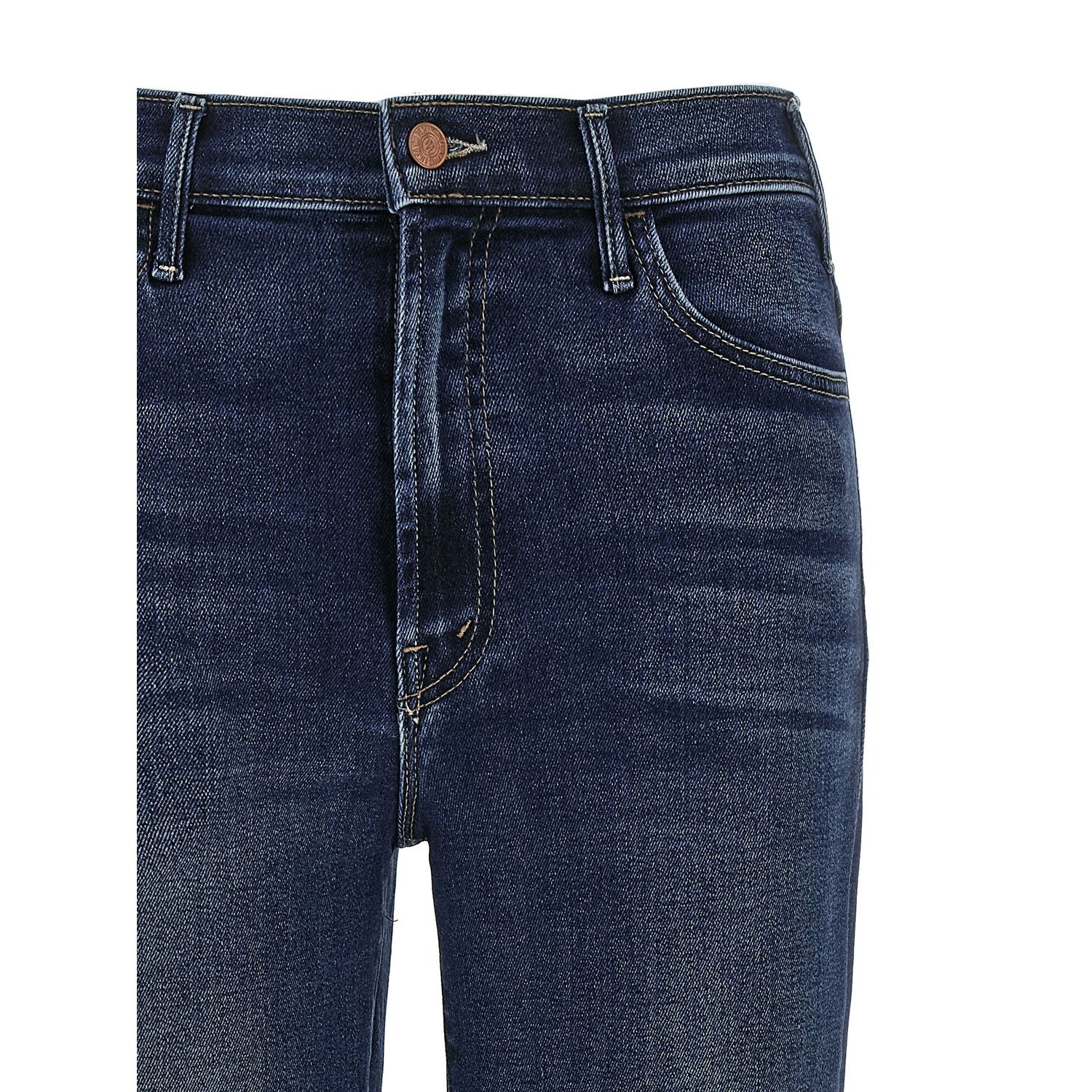Mother Denim Blue Cotton Flared Jeans