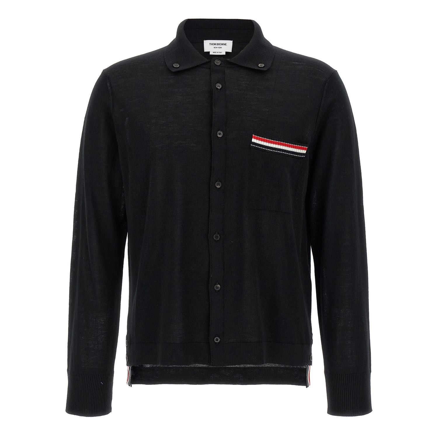 Thom Browne Black Virgin Wool Cardigan