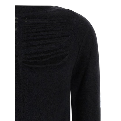 Rick Owens Black Wool Cardigan
