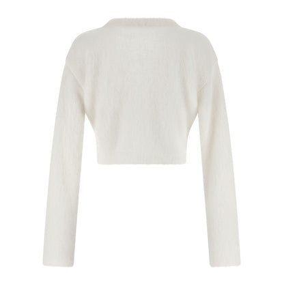 Alessandra Rich White Wool Cardigan