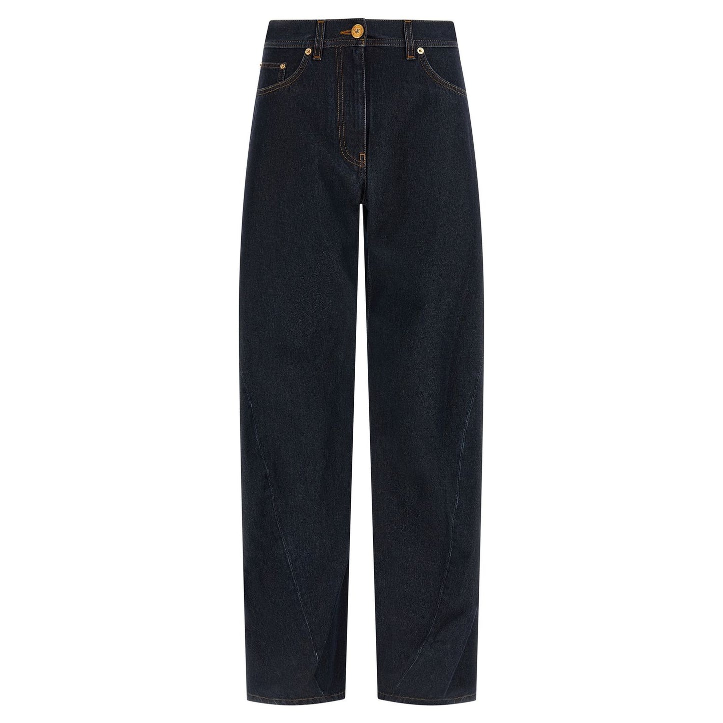 Versace Blue Cotton High-Waisted Jean