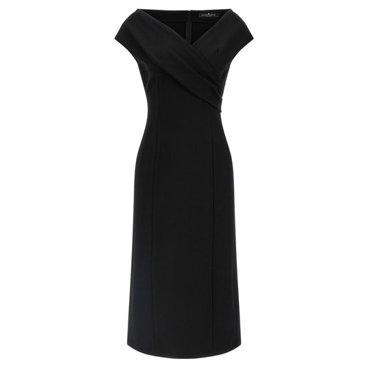 Ermanno Scervino Black Viscose Midi Dress