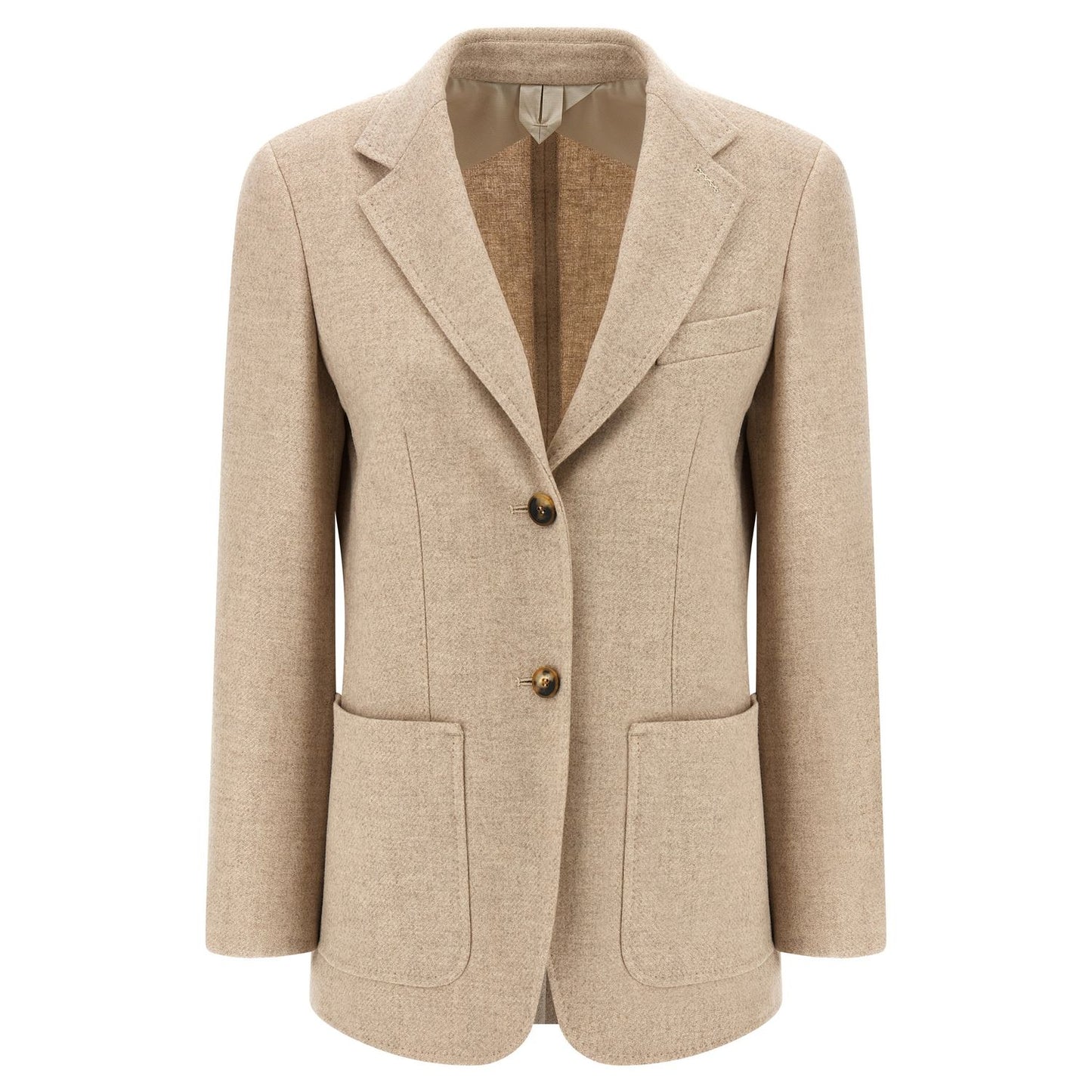 Max Mara Beige Alpaca Leather Blazer