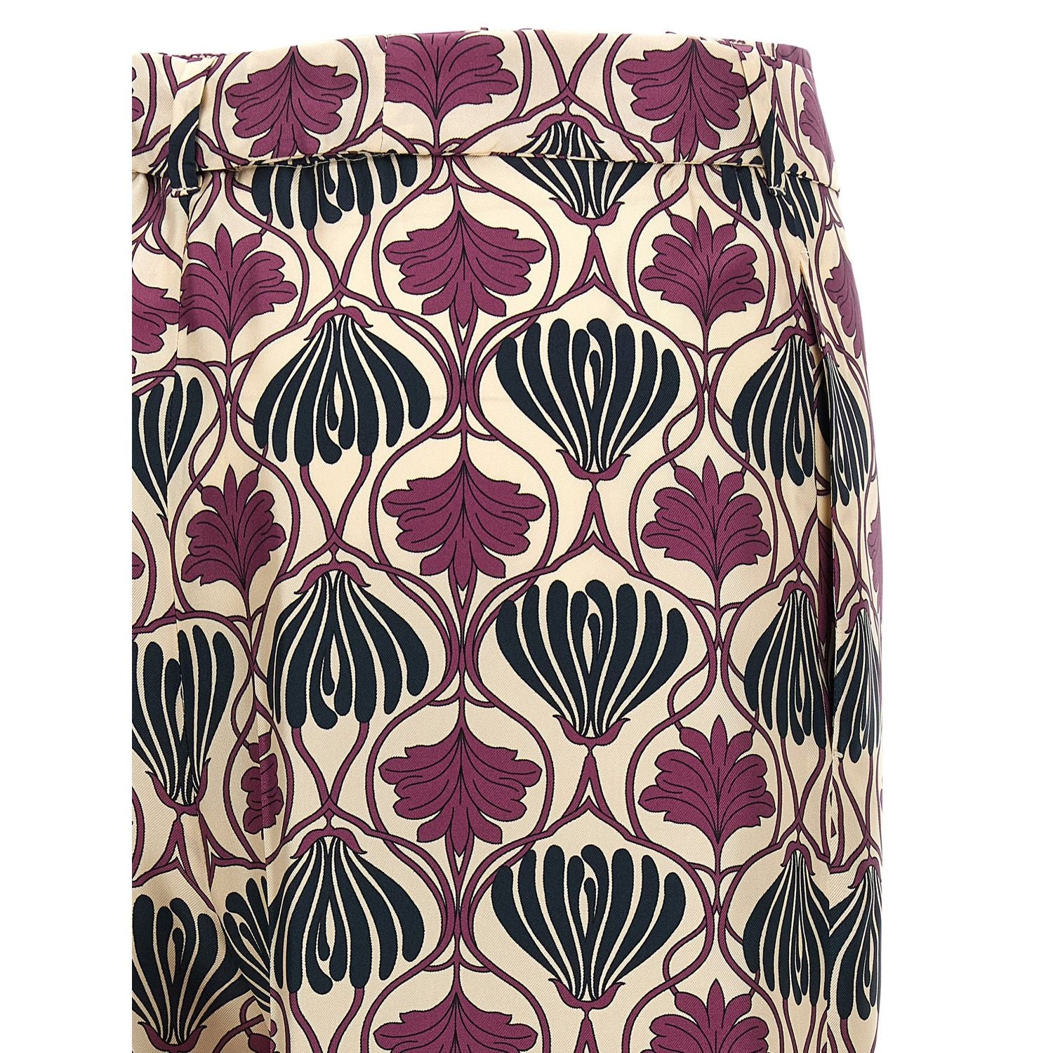Max Mara Purple Silk Casual Pants