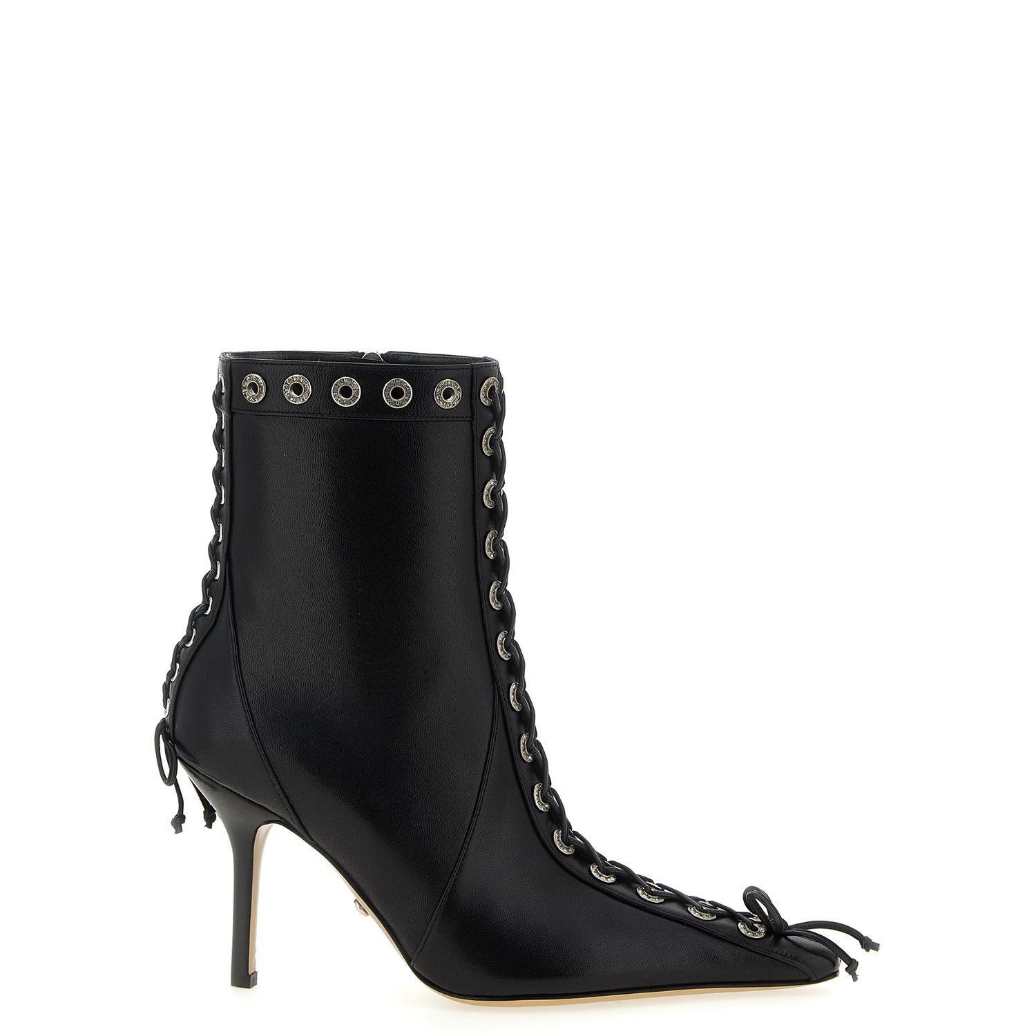 MACH & MACH Black Calfskin Ankle Boots