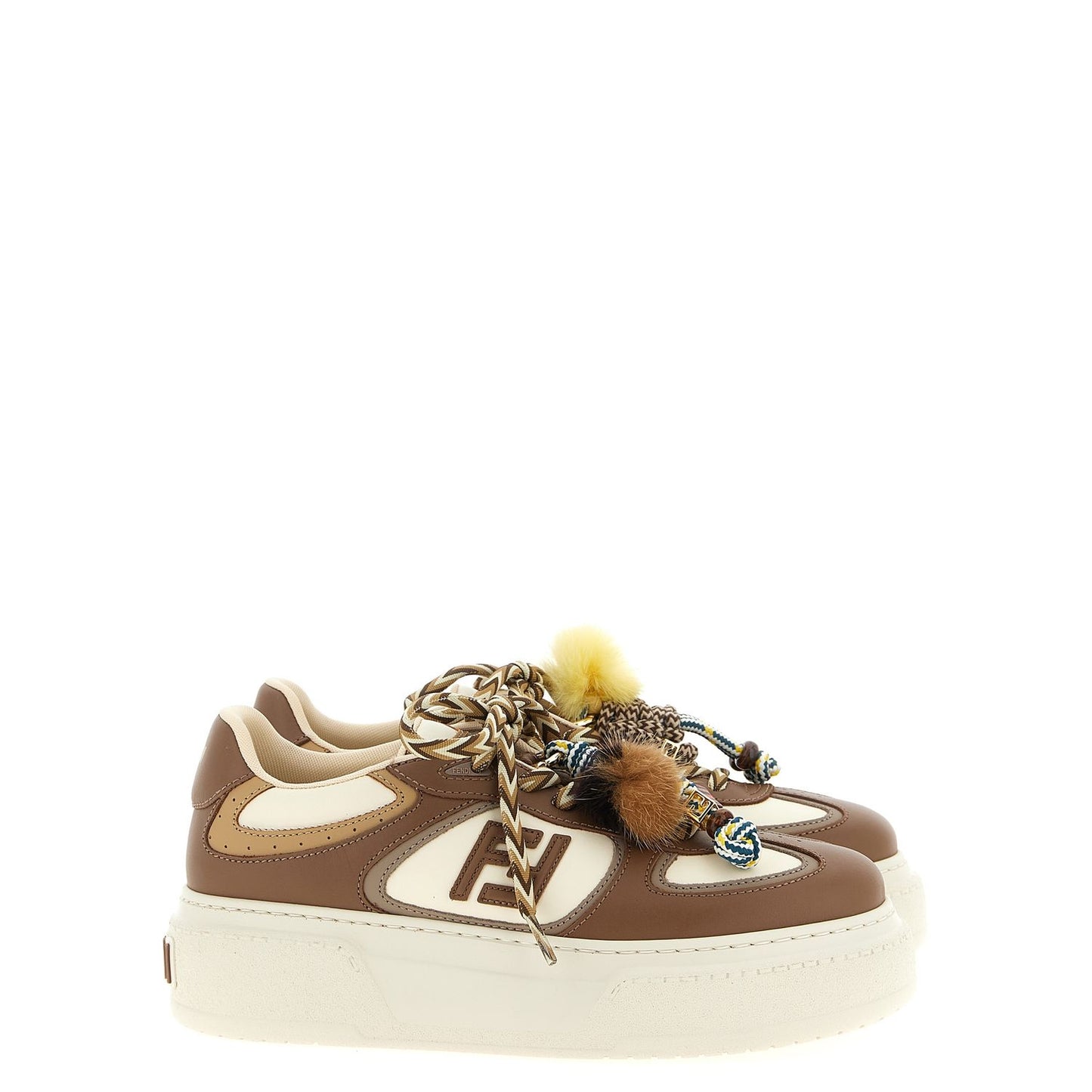 Fendi Multicolor Calfskin Platform Sneakers