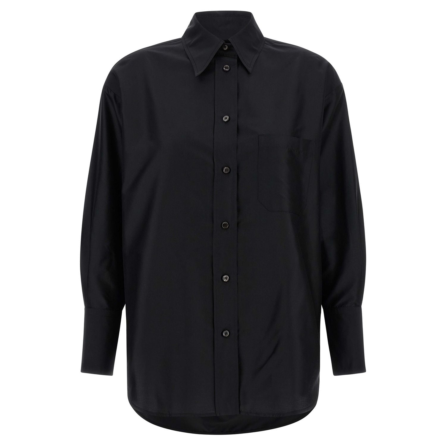 Alberto Biani Black Silk Blouse