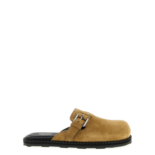 Moschino Beige Leather Clogs