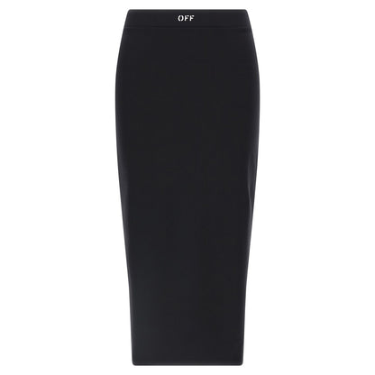 Off-White Black Polyamide Midi Skirt