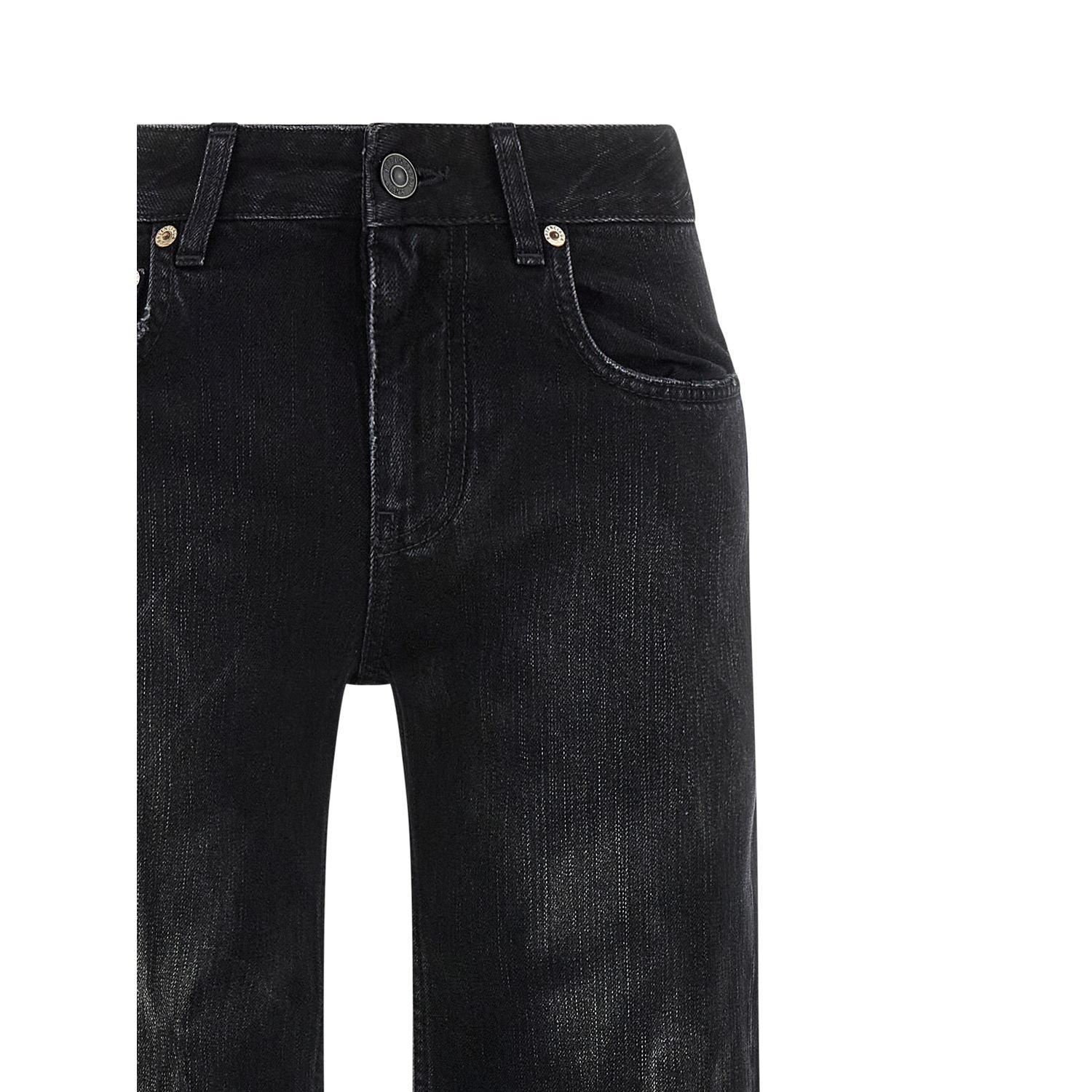Balenciaga Black Cotton Flared Jeans