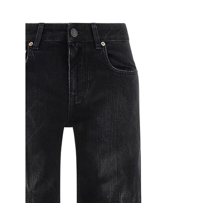 Balenciaga Black Cotton Flared Jeans
