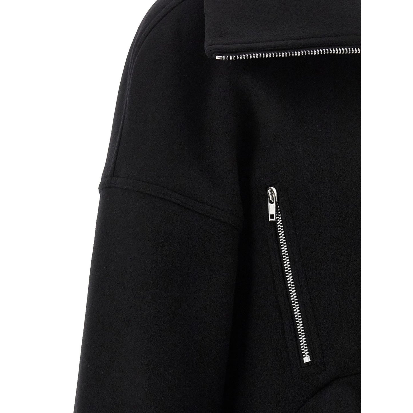 Rick Owens Black Virgin Wool Coat