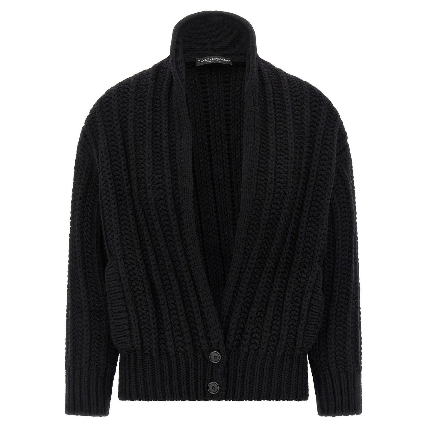 Dolce & Gabbana Black Virgin Wool Cardigan