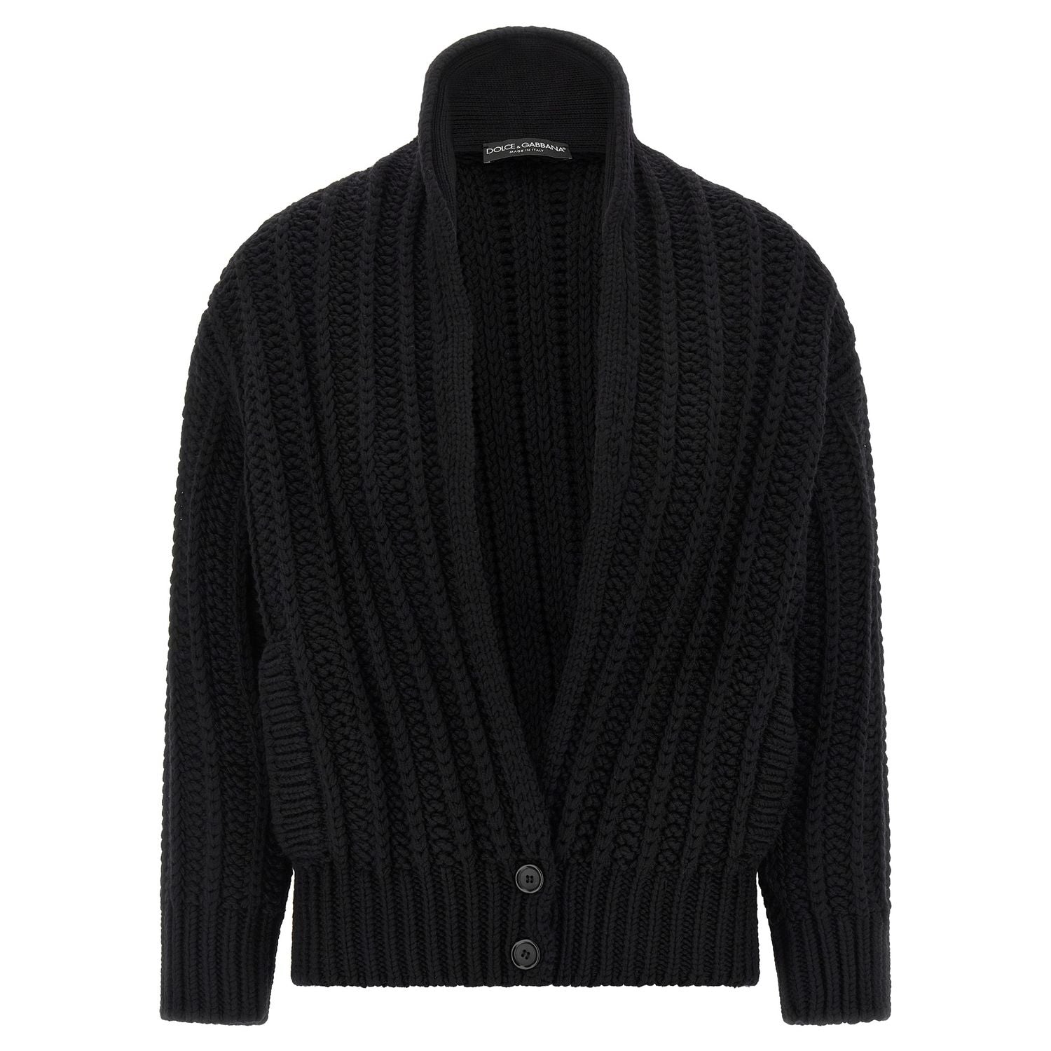 Dolce & Gabbana Black Virgin Wool Cardigan